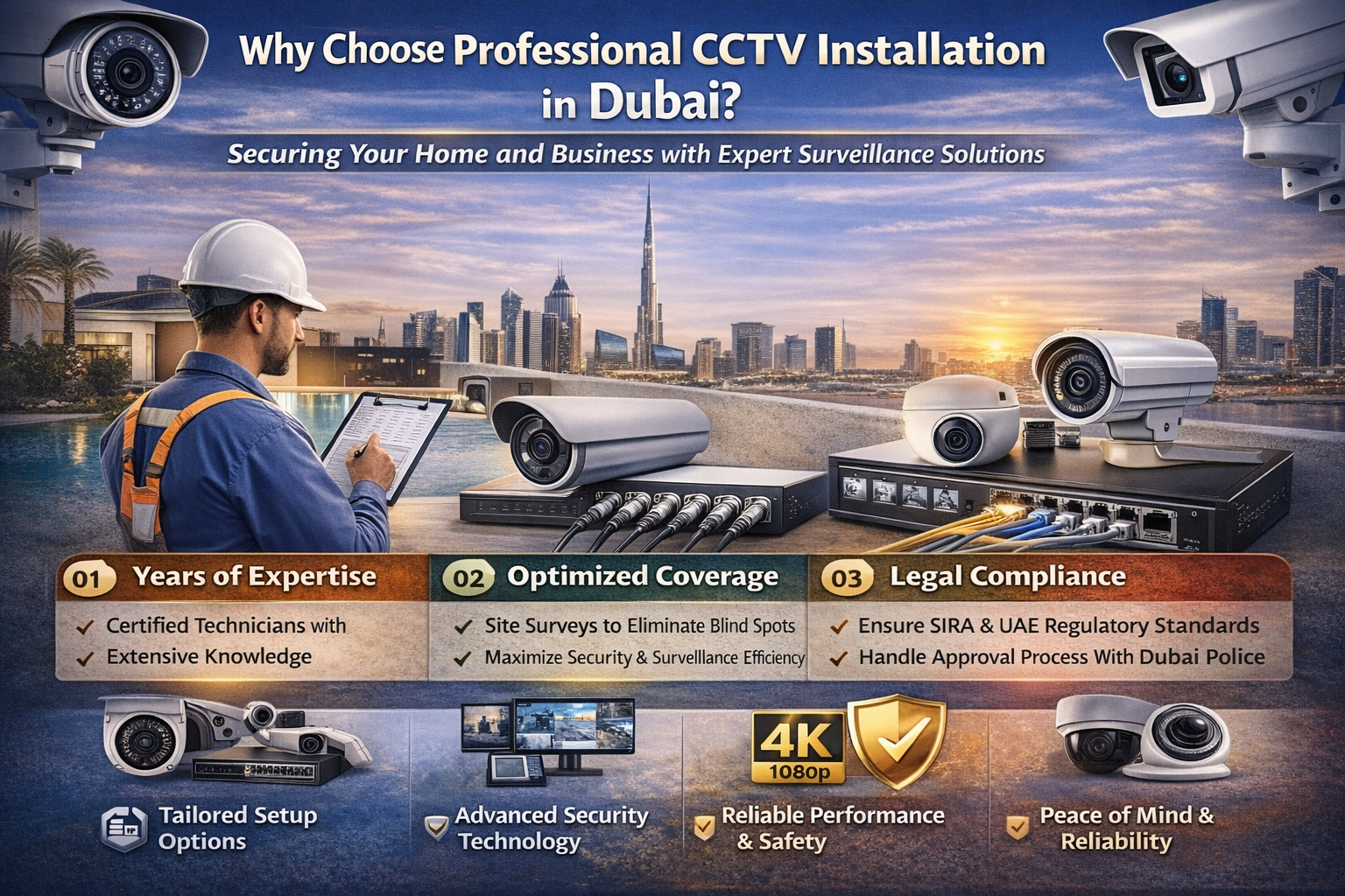 professional CCTV installation Dubai